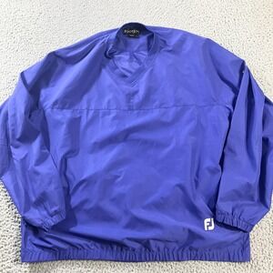FootJoy Pullover Jacket Mens 2XL Purple V Neck Golf Windbreaker Rain Lightweight